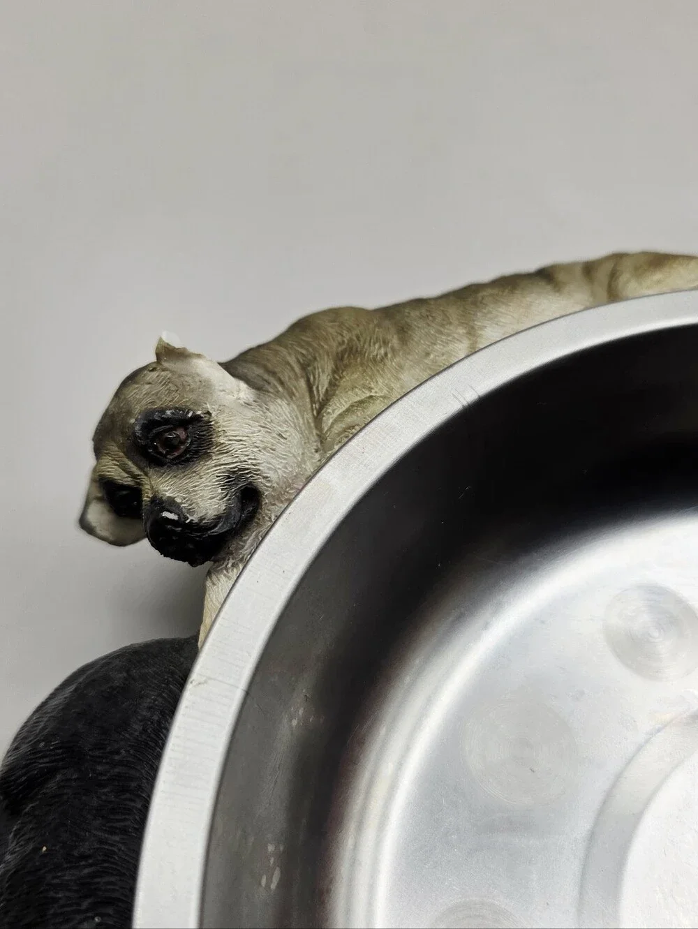 Dog Bowl Holder with 6 Different Dogs & Stainless Steel Dish in Center